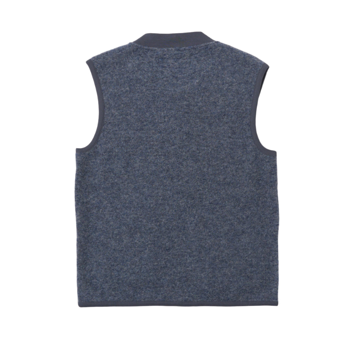 Universal Works Wool Fleece Zip Waistcoat Slate Blue