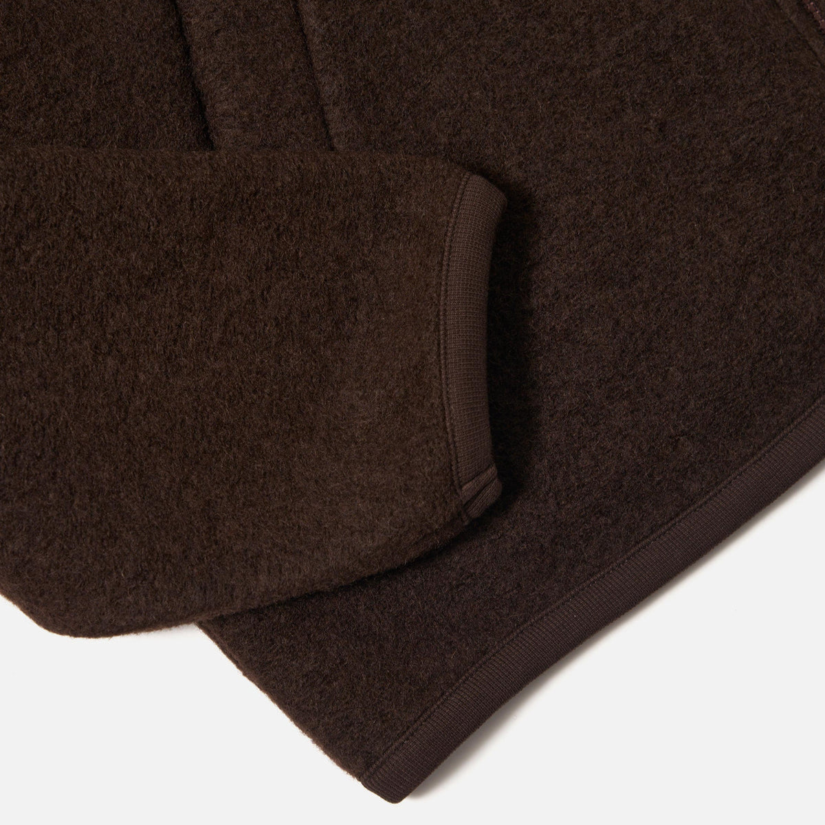 Universal Works Wool Fleece Zip Bomber Brown