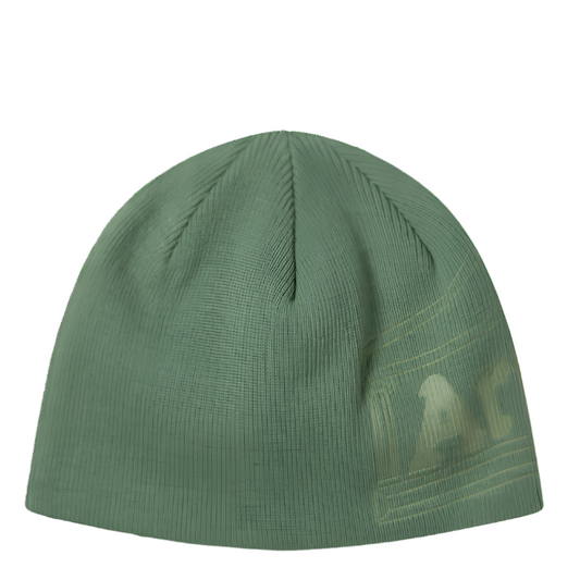 Aries Temple Embossed Skull Beanie Green