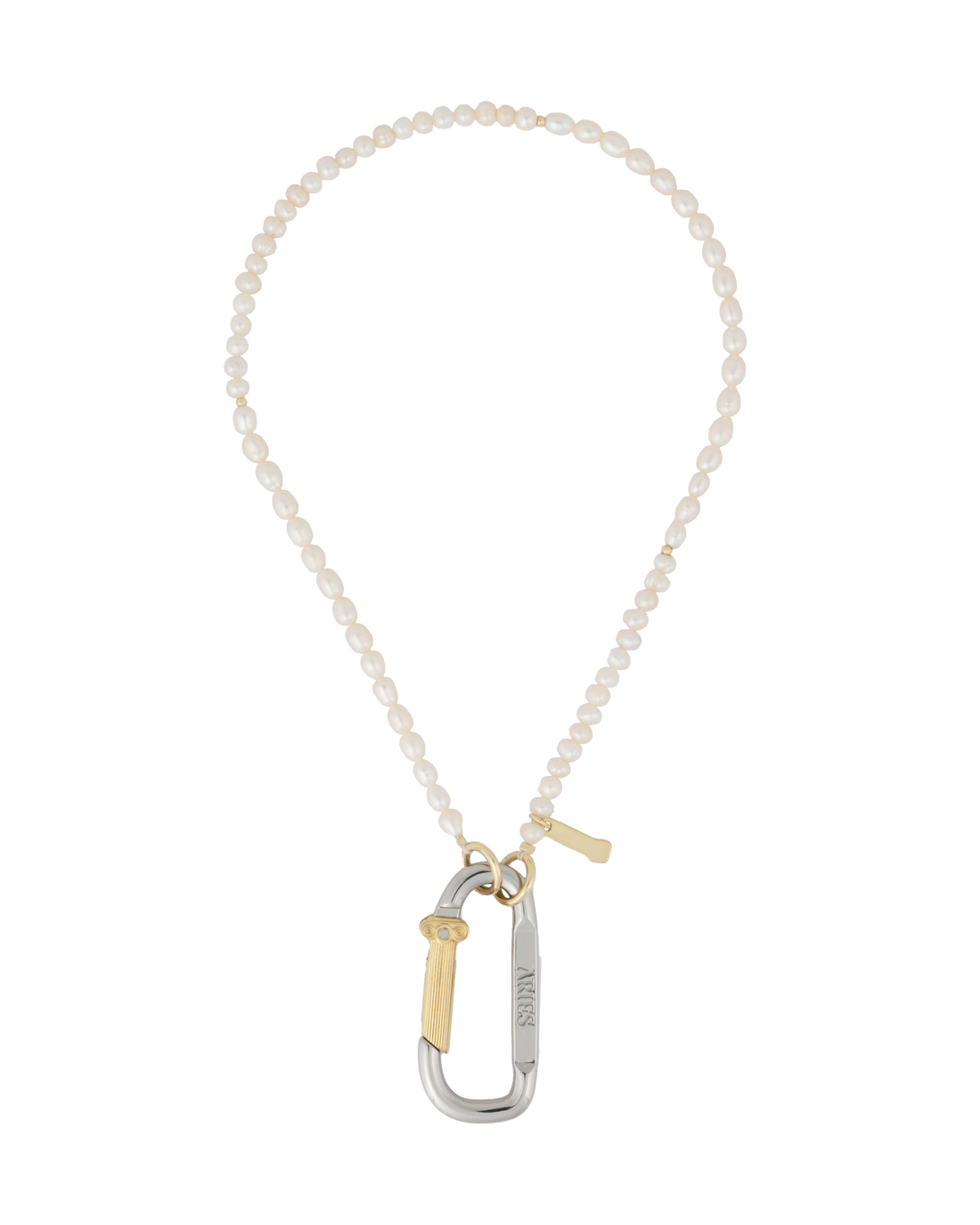 Aries Mini Carabiner Pearl Necklace Pearl – Supra