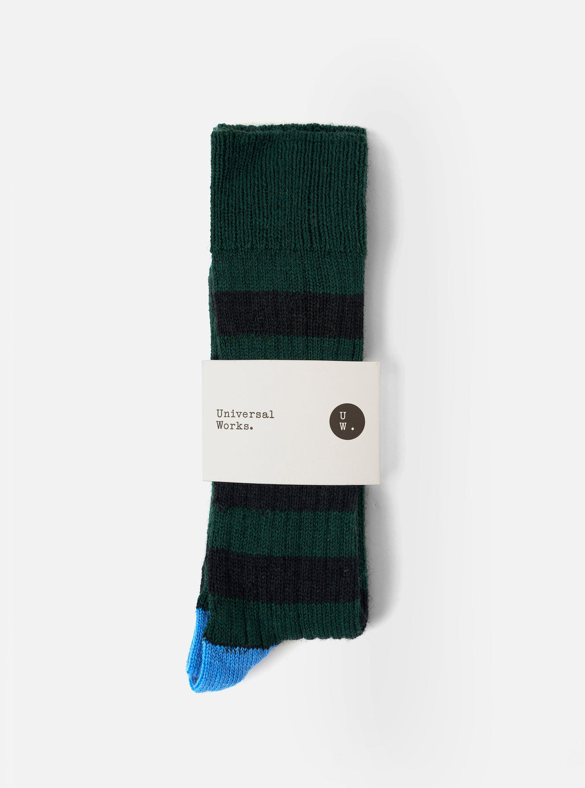 Universal Works Wool Games Sock Green/Black