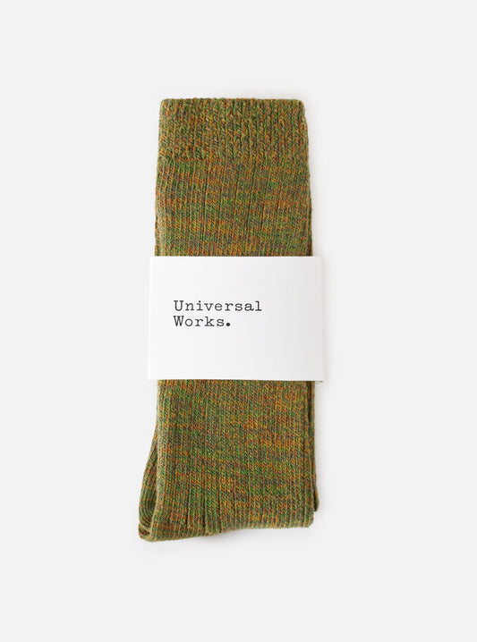 Universal Works Slub Knit Sock Olive
