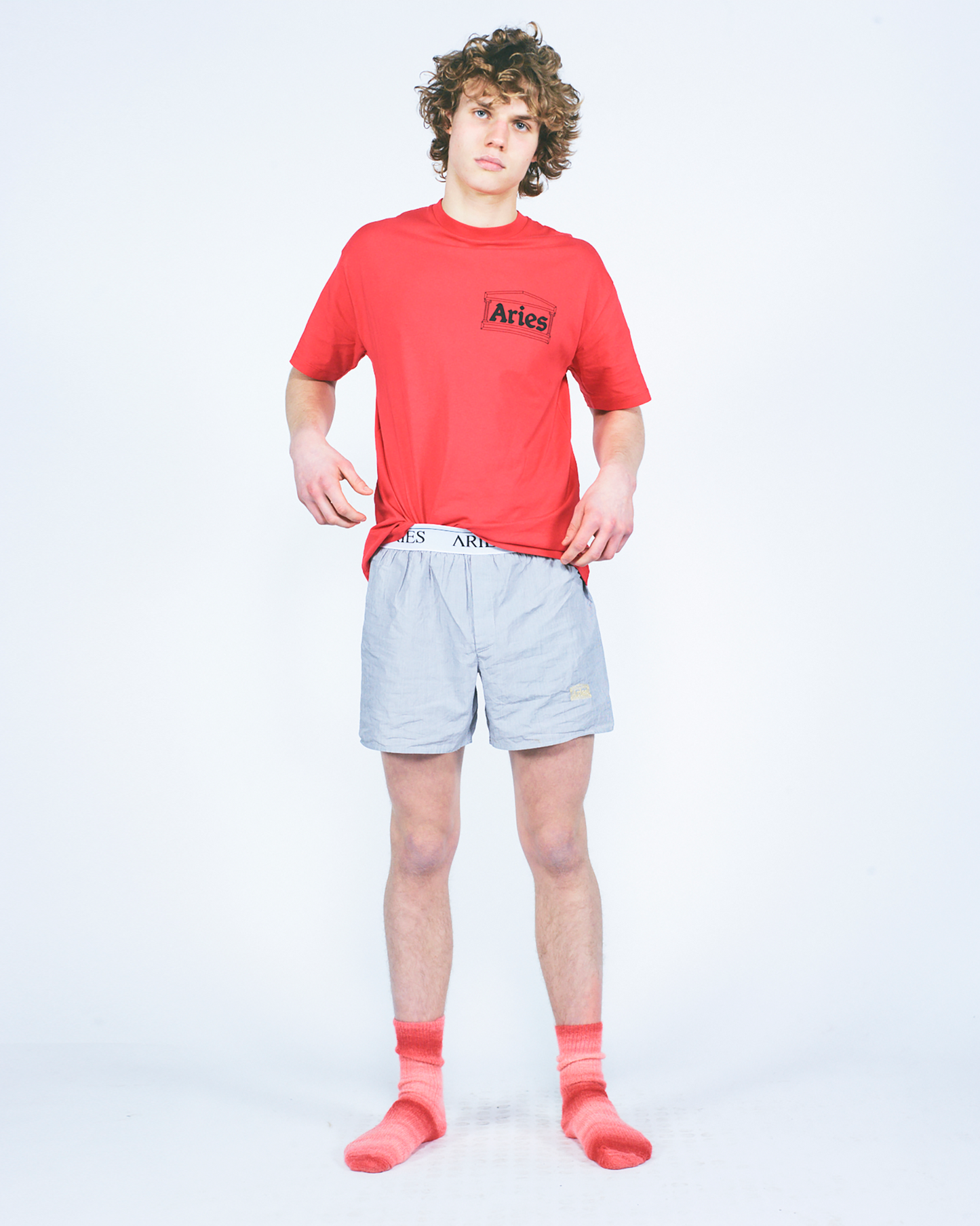 Aries Classic Poplin Temple Boxer Shorts White