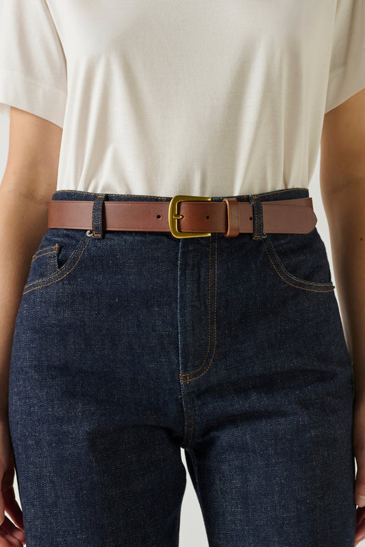 Soeur Cafe Leather Belt Brown