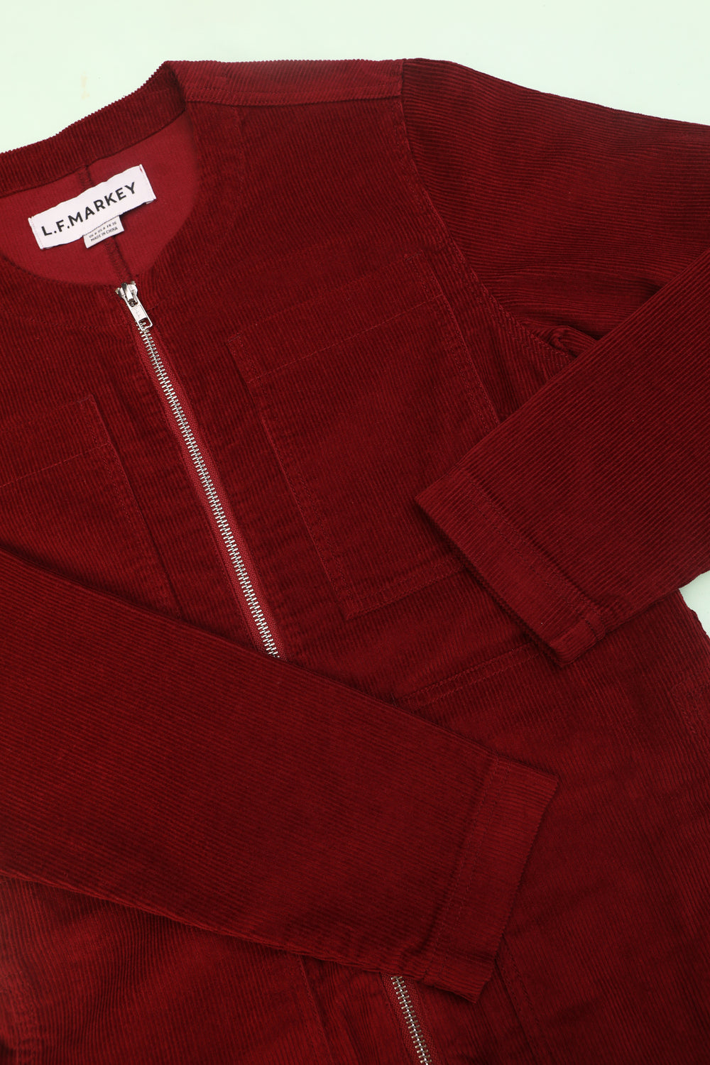 L.F.Markey Felix Corduroy Boilersuit Burgundy