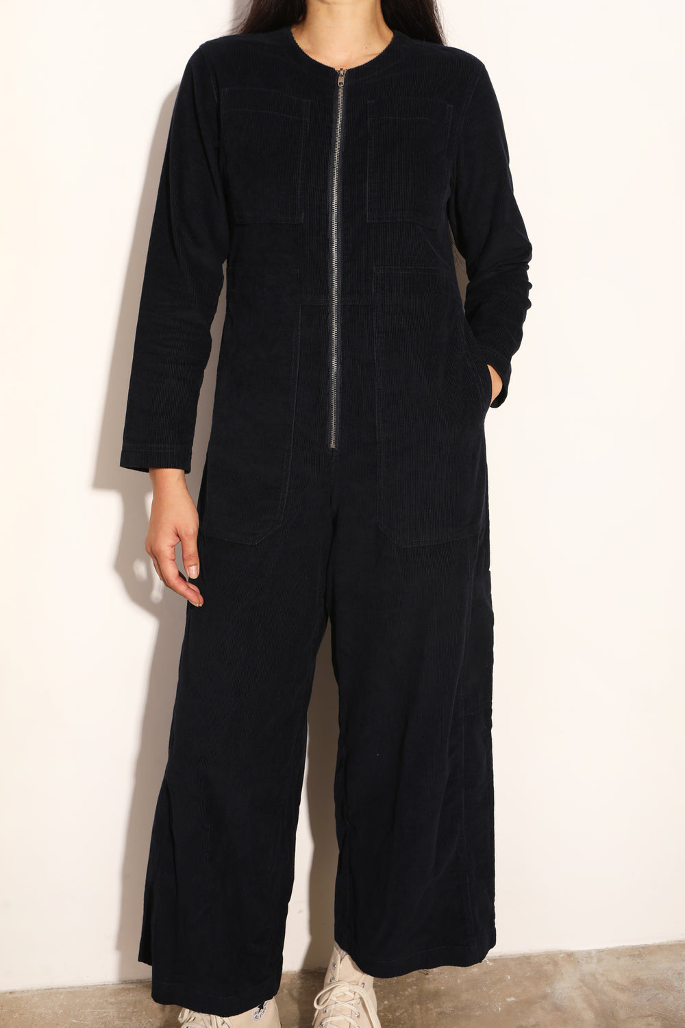 L.F.Markey Felix Corduroy Boilersuit Navy