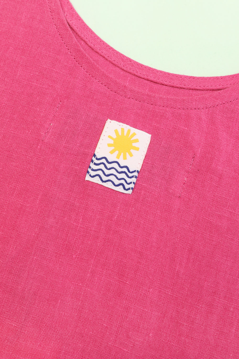 L.F. Markey Basic Linen Shift Dress Fuchsia