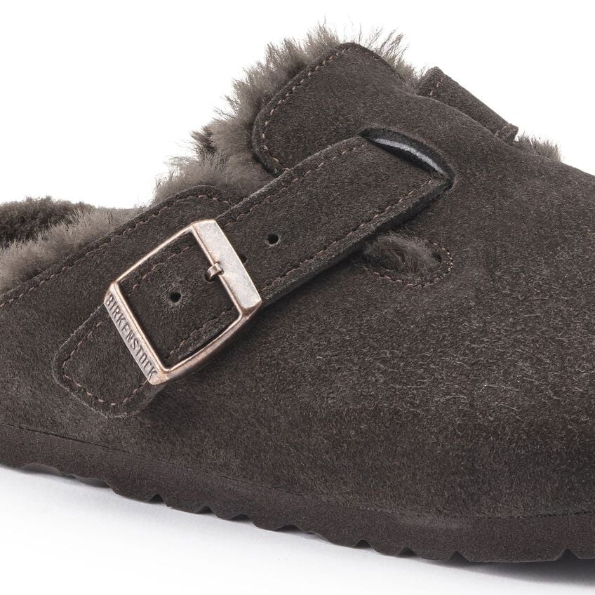 Birkenstock Boston NF Suede Leather  Shearling Mocha