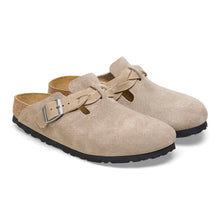Load image into Gallery viewer, Birkenstock Boston Braided Suede Leather Narrow Fit Taupe

