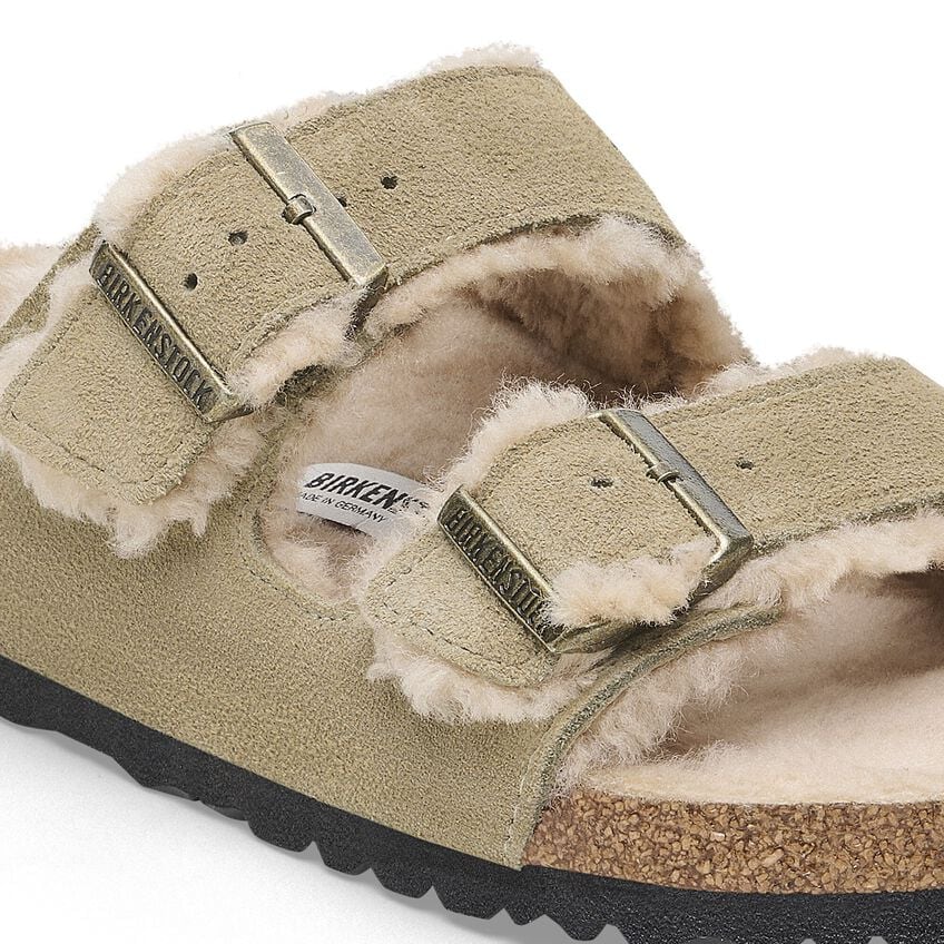Birkenstock Arizona NF Shearling Suede Leather Taupe