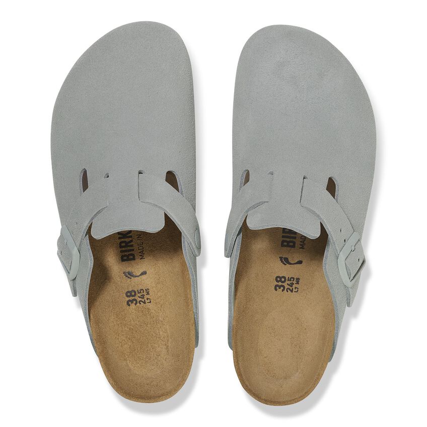 Birkenstock Boston Suede Leather Pure Sage Narrow Fit