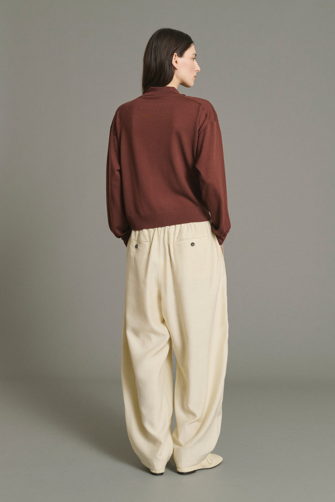 Soeur Fleming Long-sleeved Merino Polo Brown