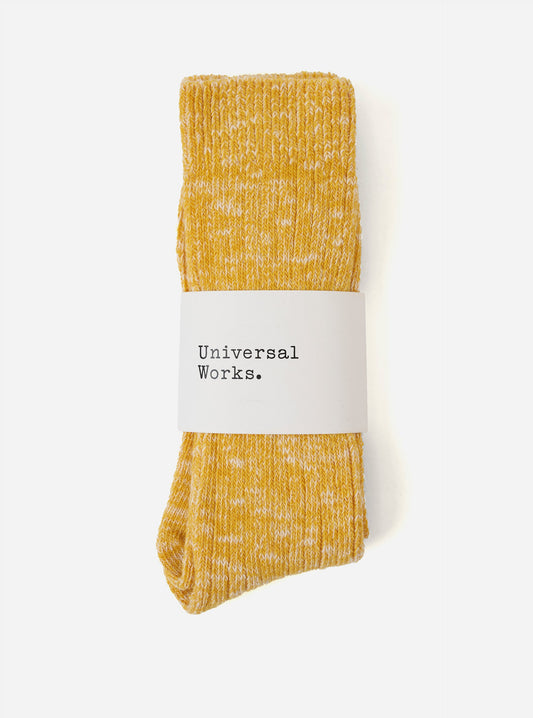 Universal Works Slub Knit Slub Sock Yellow