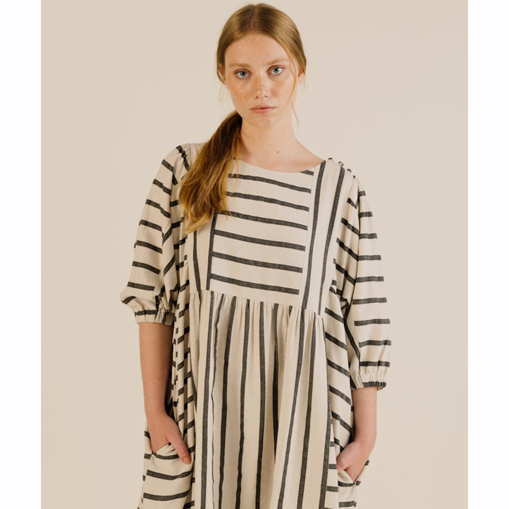 Sideline Betsy Dress Off White Stripe