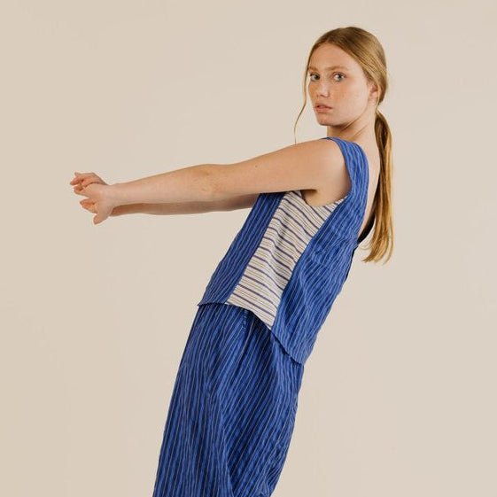 Sideline Wake Top Cobalt Stripe