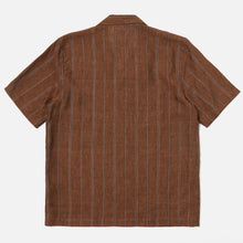 Load image into Gallery viewer, Universal Works Road Shirt Striped Linen Brown
