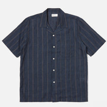 Load image into Gallery viewer, Universal Works Road Shirt Striped Linen Navy
