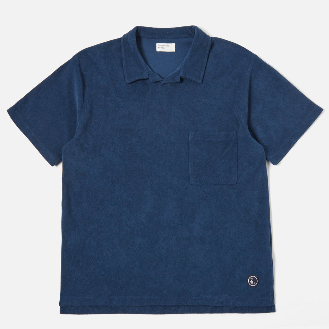 Universal Works Light Weight Terry Vacation Polo Navy