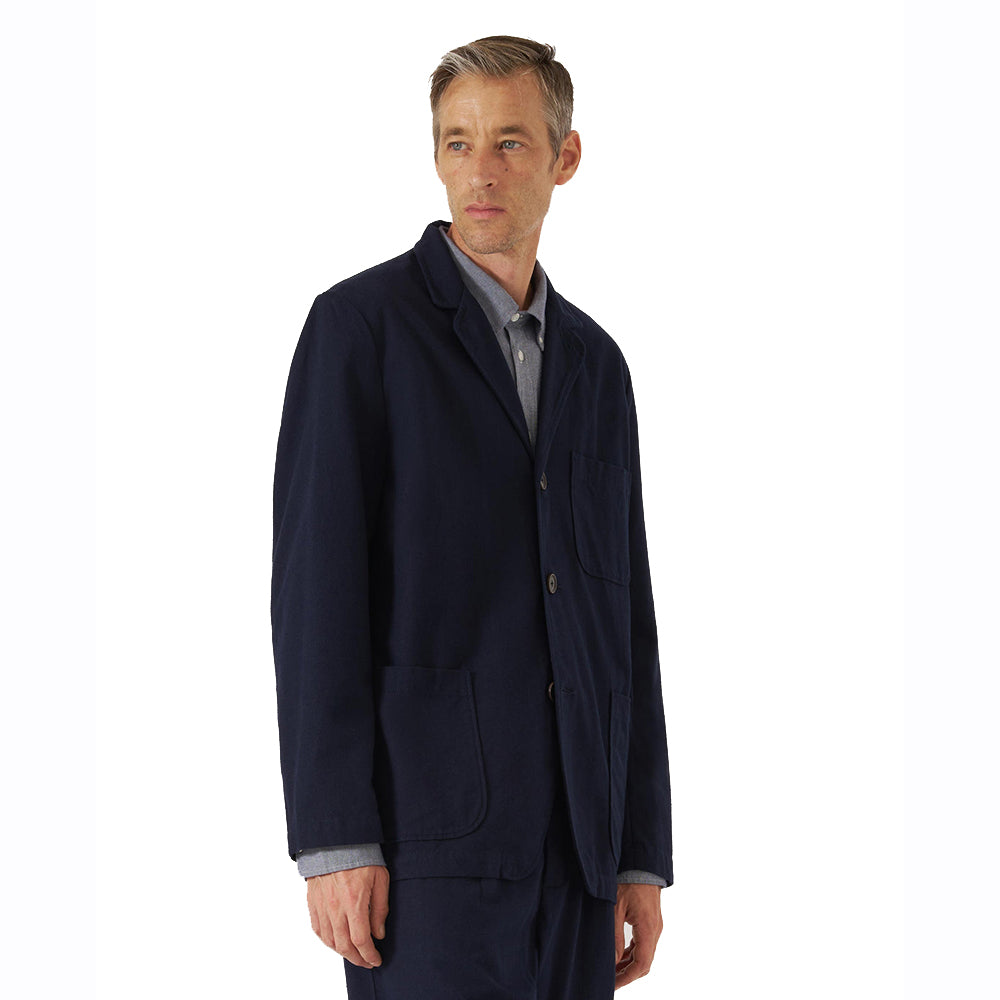 Universal Works Brushed Moleskin Three Button Jacket Navy