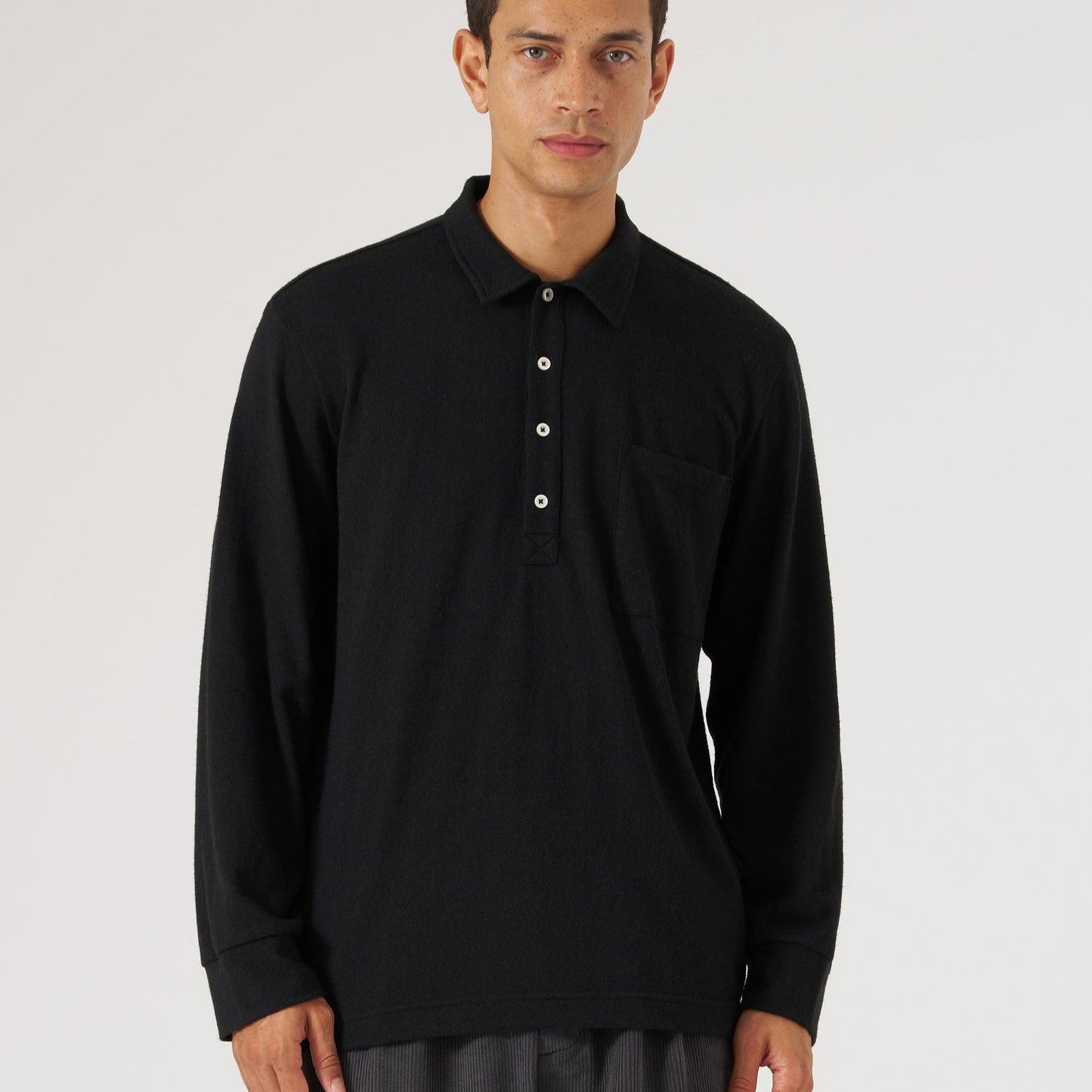 Universal Works Pullover LS Shirt Black