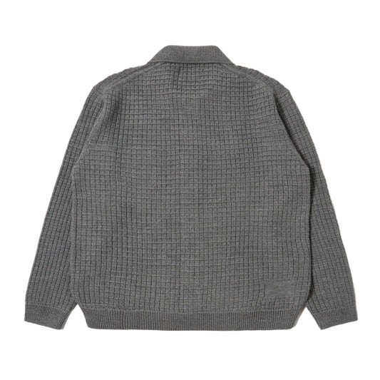 Universal Works Charlie Cardigan Textured Merino Knit Grey