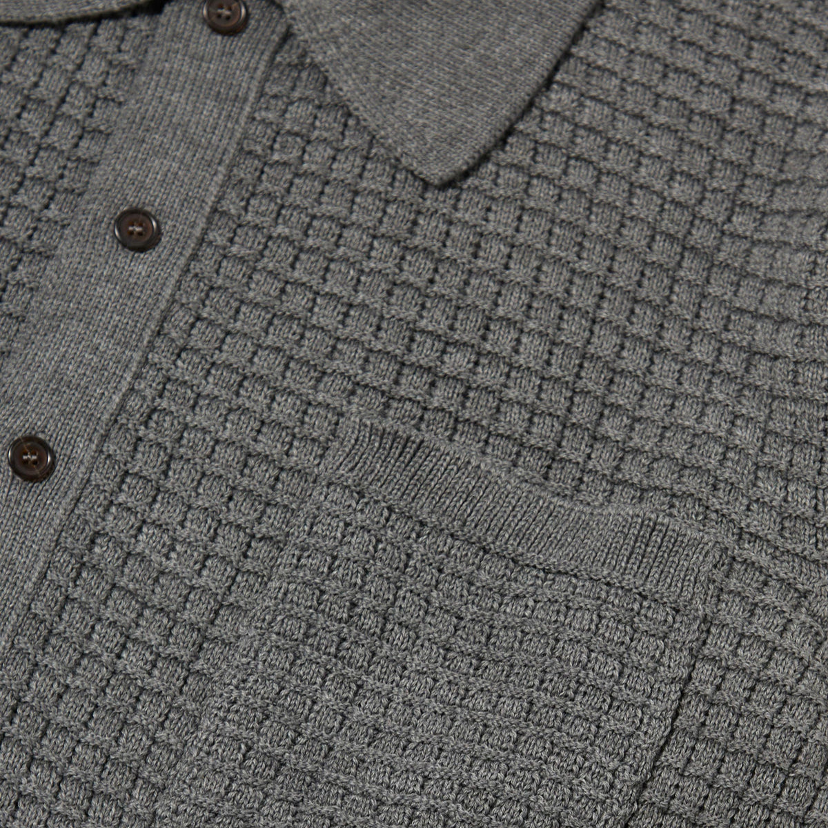 Universal Works Charlie Cardigan Textured Merino Knit Grey