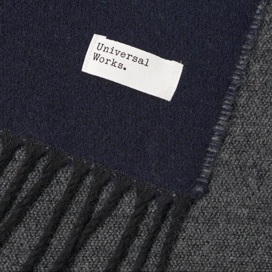 Universal Works Double Sided Scarf Navy / Grey