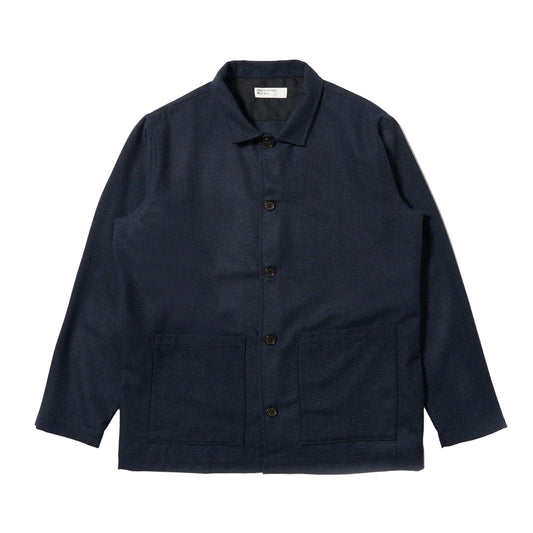 Universal Works Easy Overshirt Brushed Bari Navy