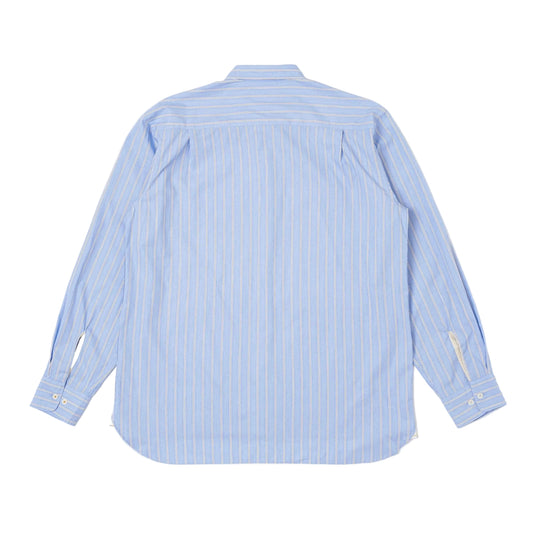Universal Works Mc Stripe Square Pocket Shirt Blue