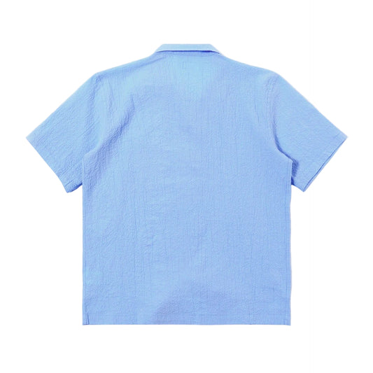 Universal Works Seersucker Road Shirt Light Blue