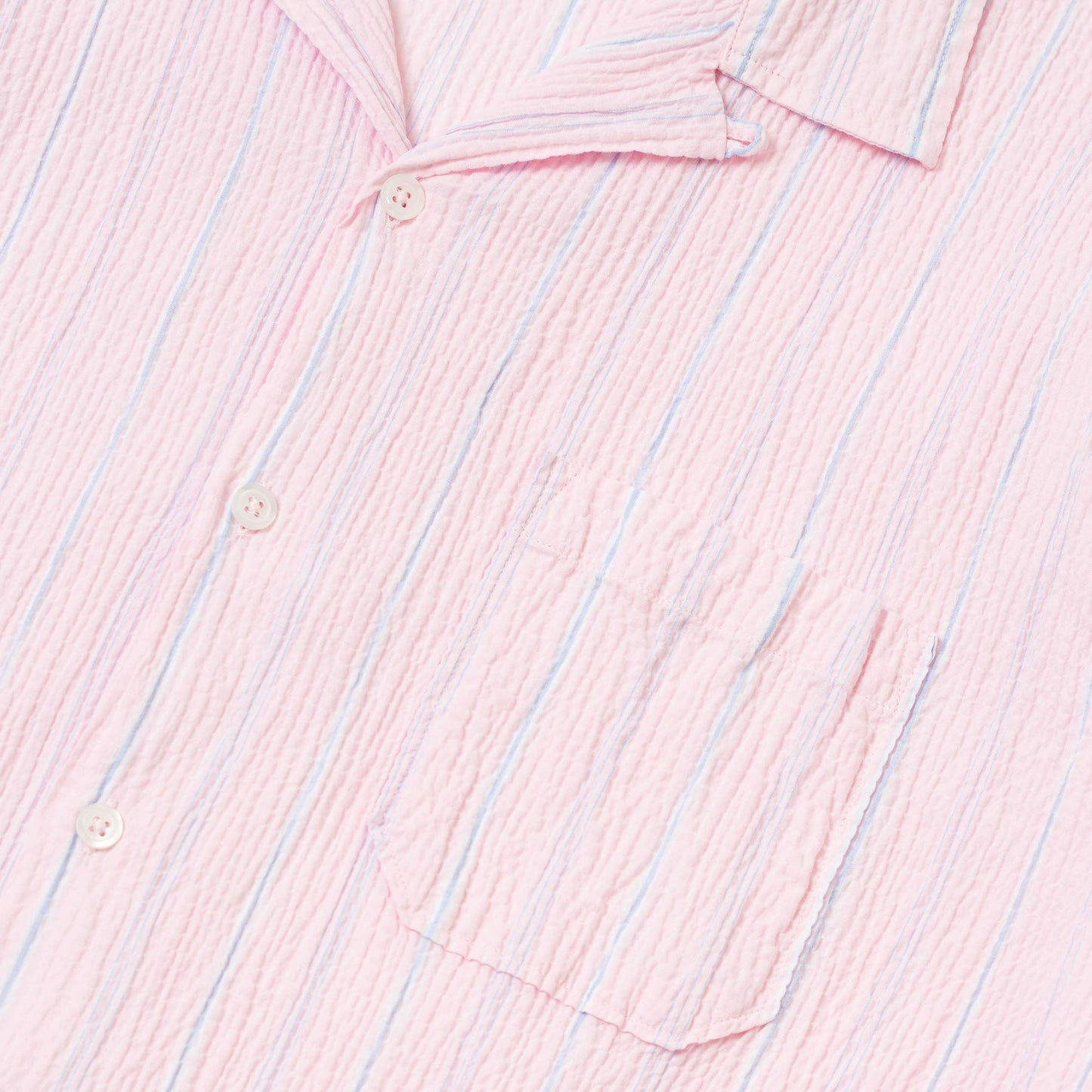 Universal Works Road Shirt Pink Lily Stripe