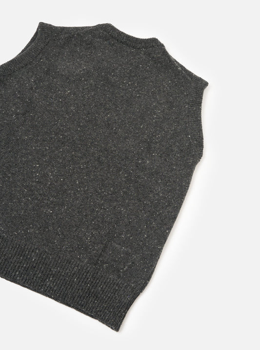 Universal Works Wool Fleck Sweater Vest Black
