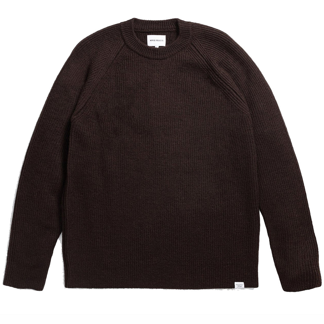 Norse Projects Roald Wool Cotton Rib Sweater Espresso