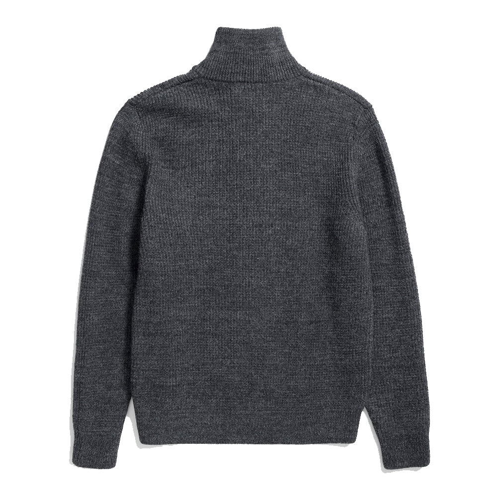 Norse Projects Hagen Wool Cotton Rib Full Zip Jacket Dark Grey Melange
