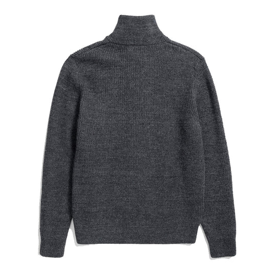 Norse Projects Hagen Wool Cotton Rib Full Zip Jacket Dark Grey Melange