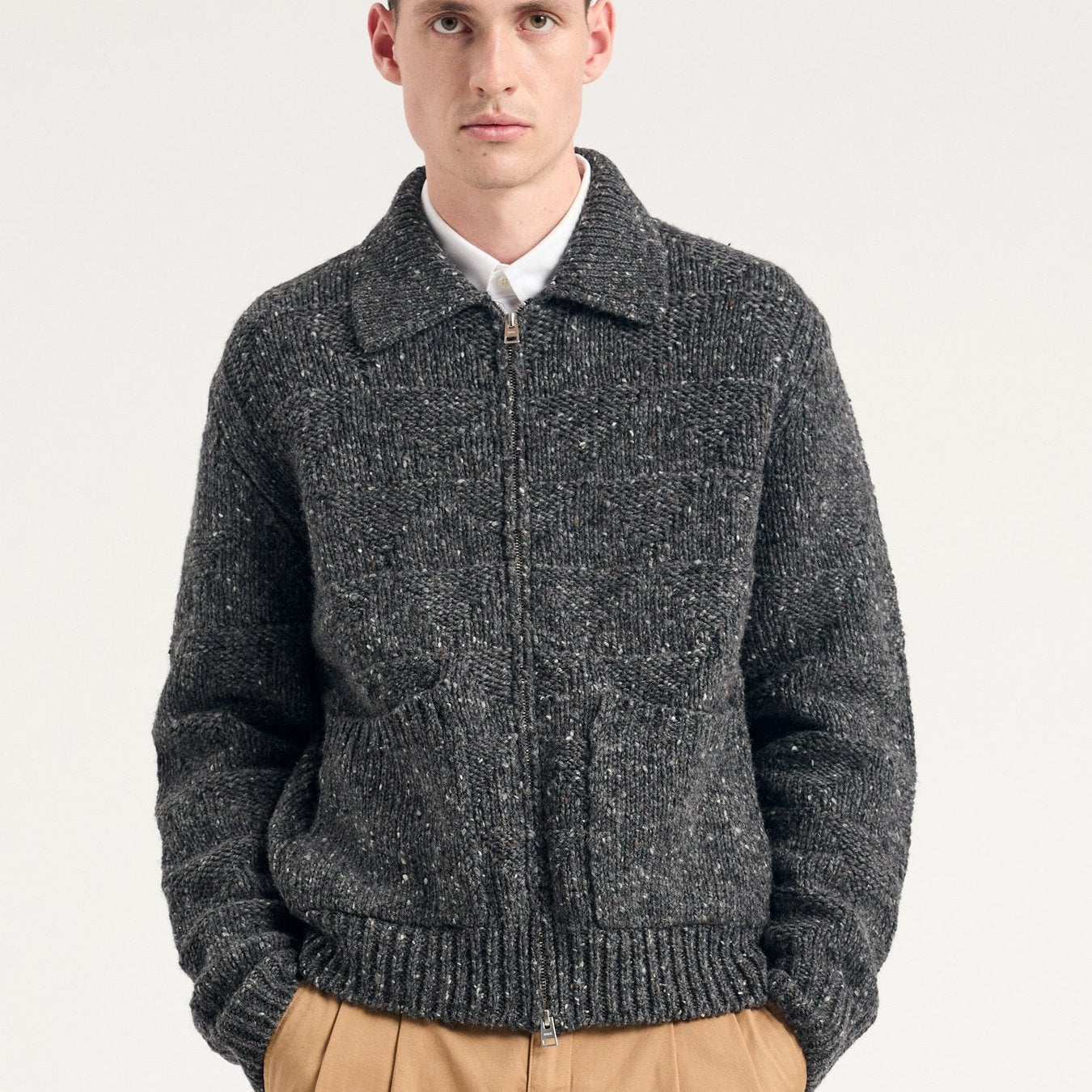 Norse Projects Erik Donegal Diamond Jacket Charcoal Grey