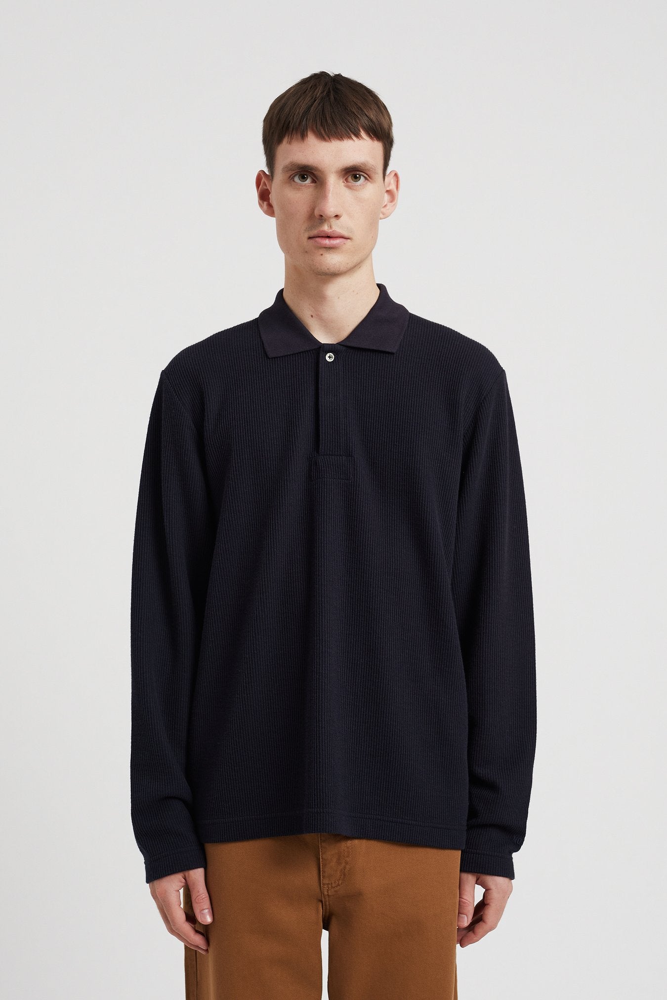 Norse Projects Ruben Double Face LS Polo Dark Navy
