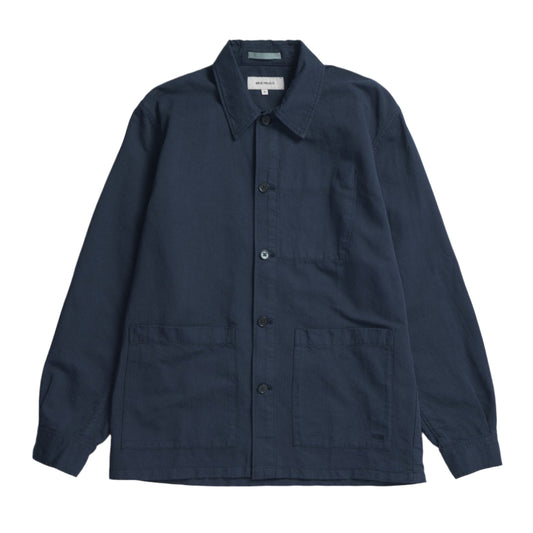 Norse Projects Julian Cotton Linen Overshirt Dark Navy