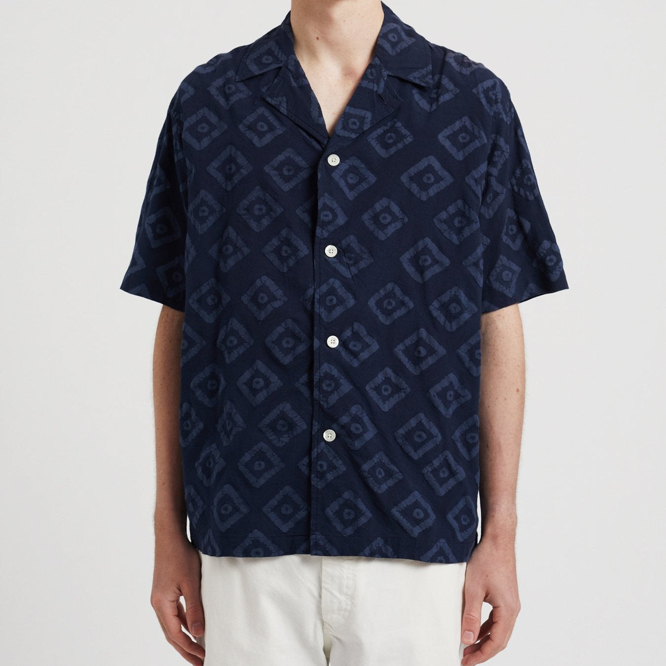 Norse Projects Mads Batik SS Shirt Dark Navy
