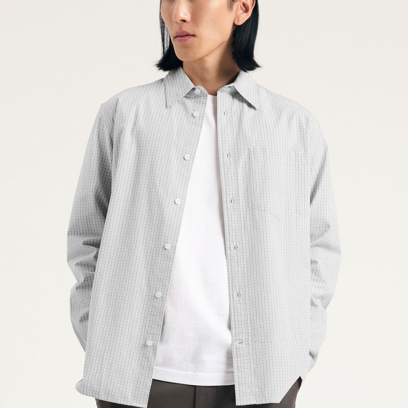 Norse Projects Algot Poplin Check Shirt Oatmeal