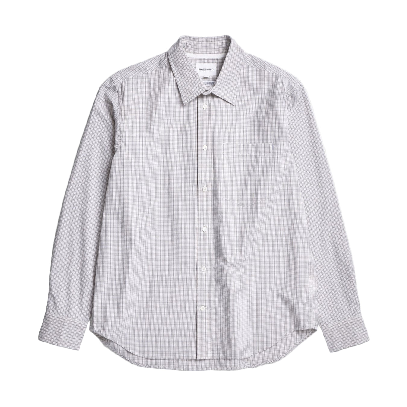 Norse Projects Algot Poplin Check Shirt Oatmeal