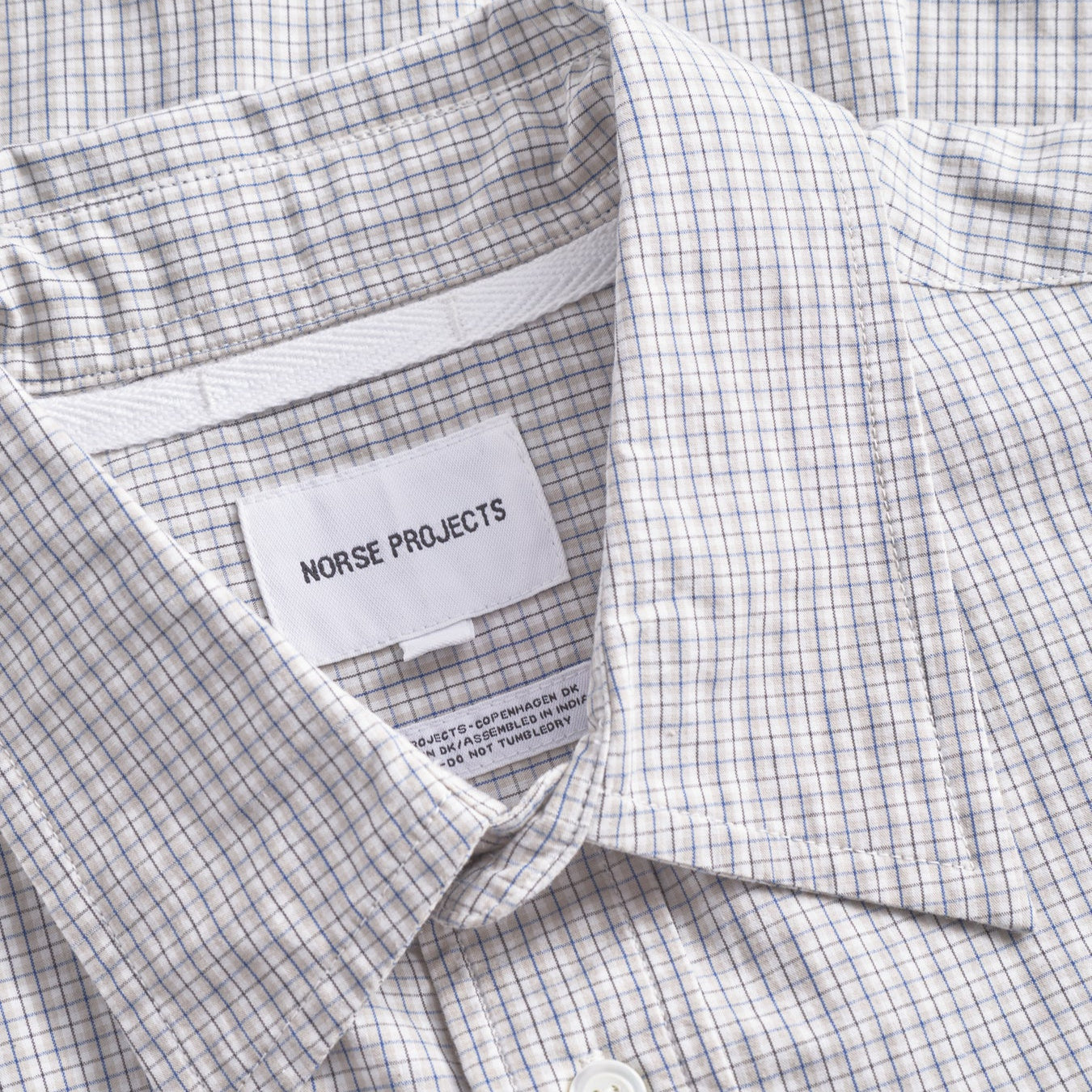 Norse Projects Algot Poplin Check Shirt Oatmeal