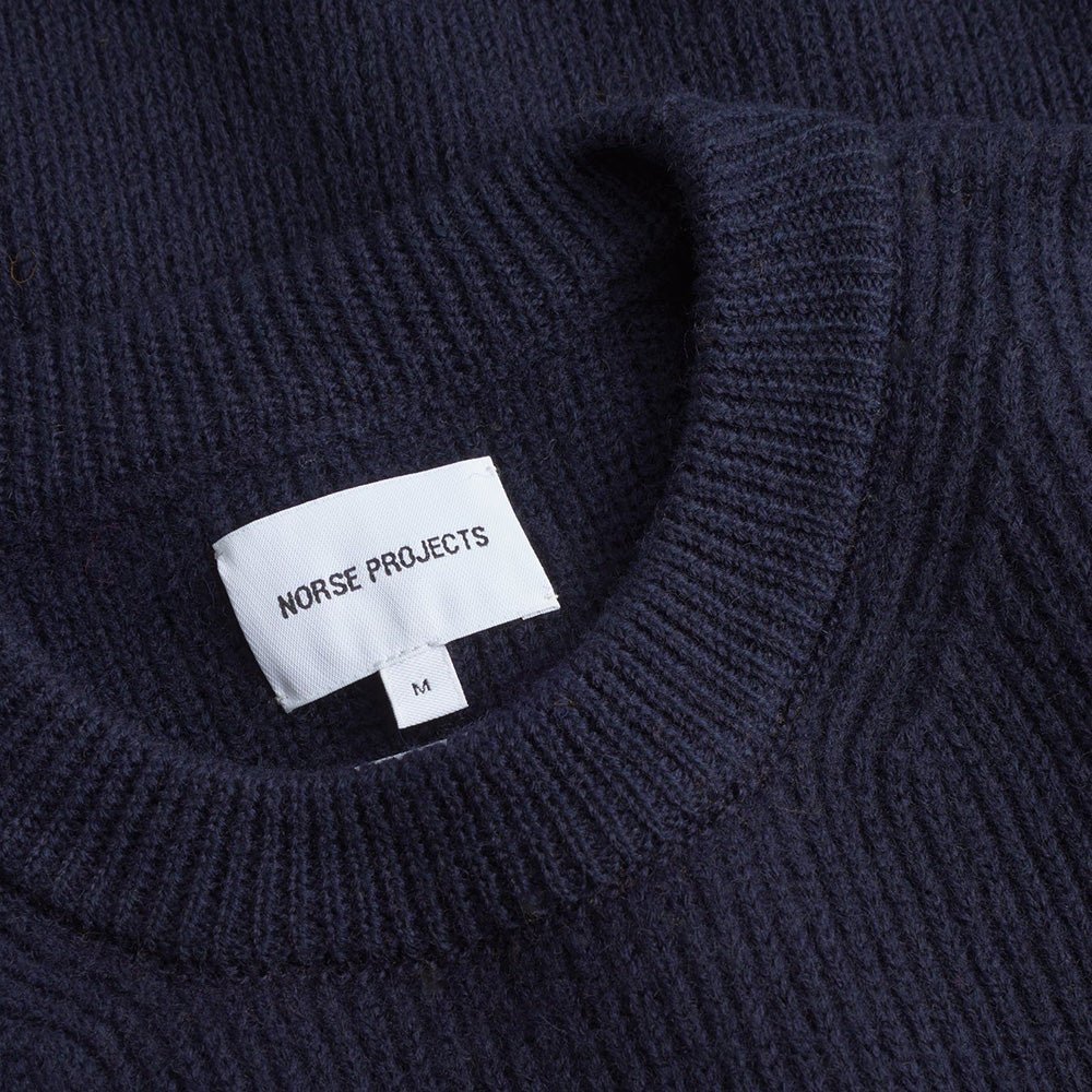 Norse Projects Henning Cotton Wool Rib Sweater Dark Navy