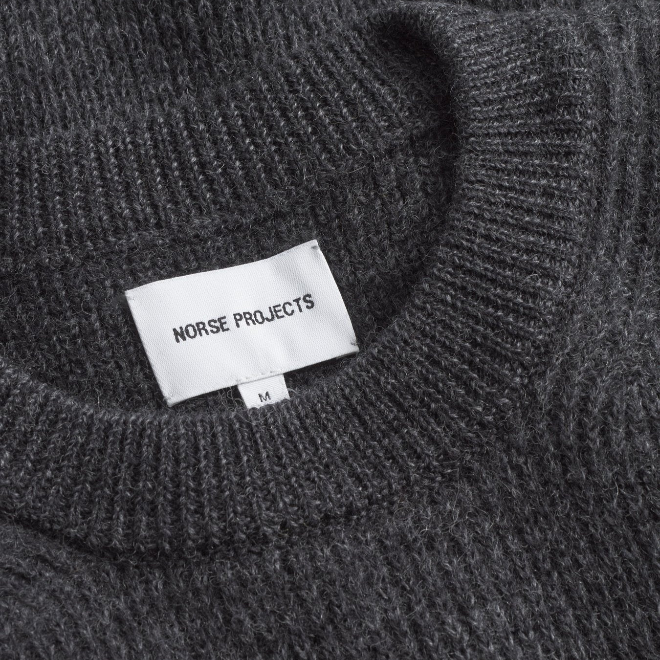 Norse Projects Henning Cotton Wool Rib Sweater Dark Grey Melange