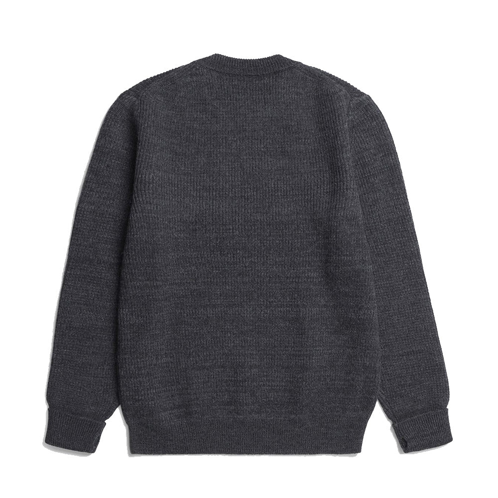 Norse Projects Henning Cotton Wool Rib Sweater Dark Grey Melange