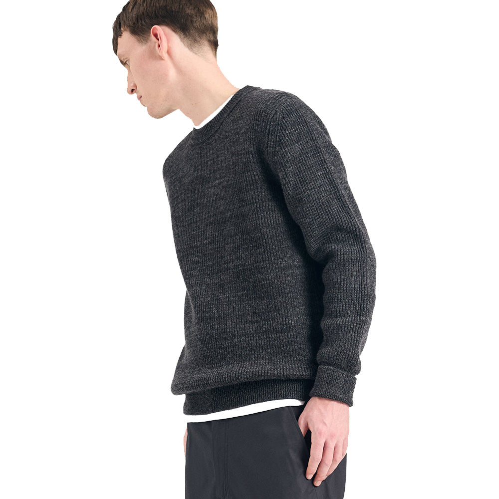 Norse Projects Henning Cotton Wool Rib Sweater Dark Grey Melange