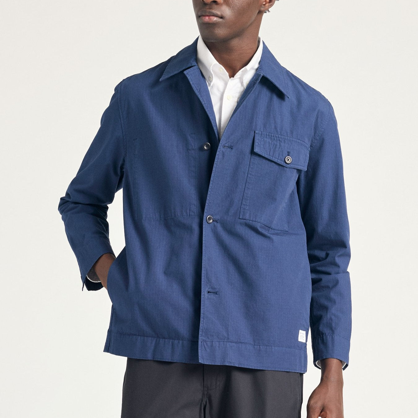 Norse Projects Folke Cotton Ripstop Overshirt Workwear Blue