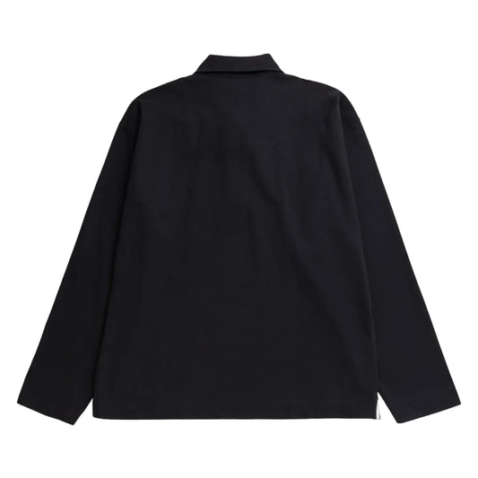 Norse Projects Isefjord Compact Cotton LS Polo Black