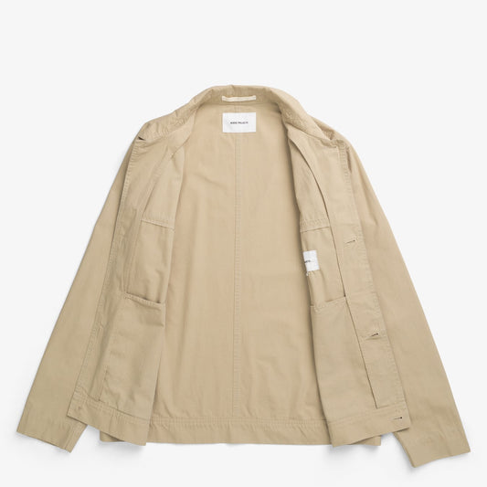 Norse Projects Arresskov Compact Cotton Overshirt Utility Khaki