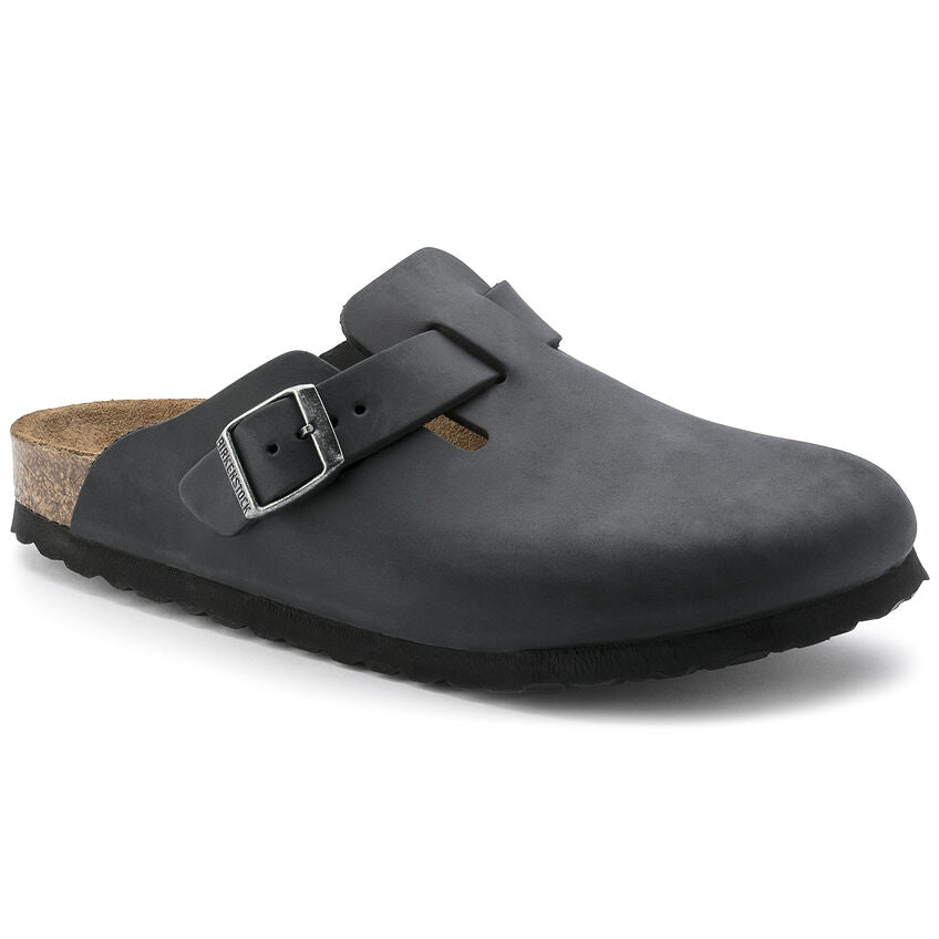 Birkenstock Boston Oiled Leather Regular Fit Black